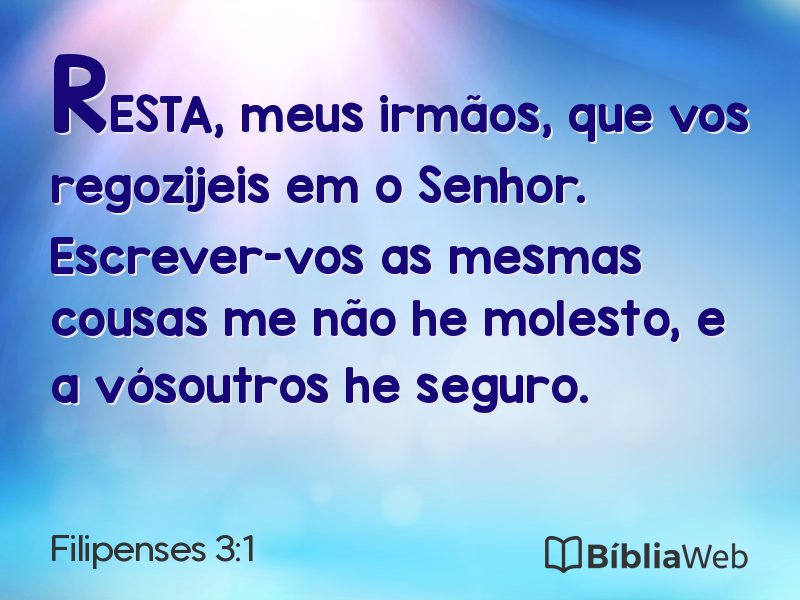 Filipenses 3:1 em imagem para compartilhar