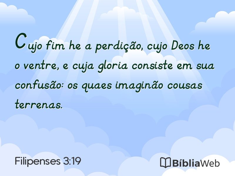 Filipenses 3:19 em imagem para compartilhar