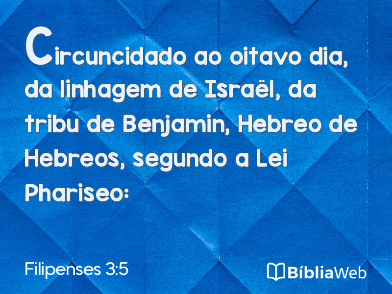 Filipenses 3:5 em imagem para compartilhar