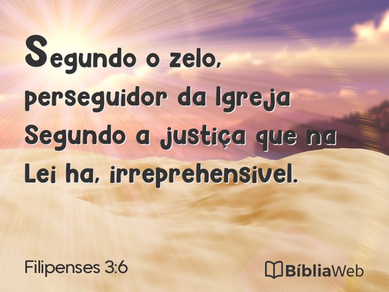 Filipenses 3:6 em imagem para compartilhar