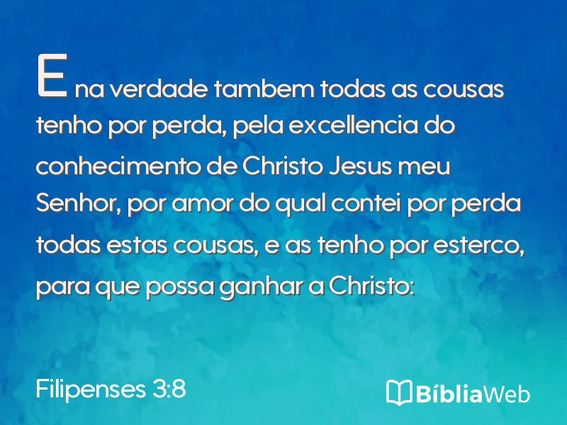 Filipenses 3:8 em imagem para compartilhar