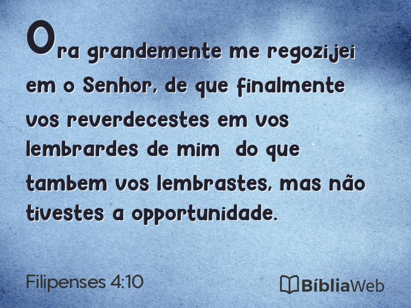 Filipenses 4:10 em imagem para compartilhar