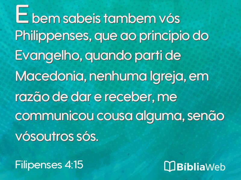 Filipenses 4:15 em imagem para compartilhar