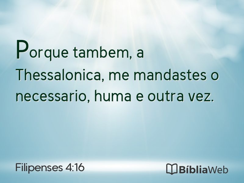 Filipenses 4:16 em imagem para compartilhar