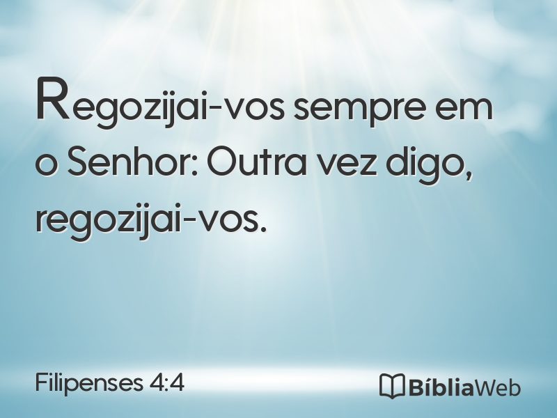 Filipenses 4:4 em imagem para compartilhar
