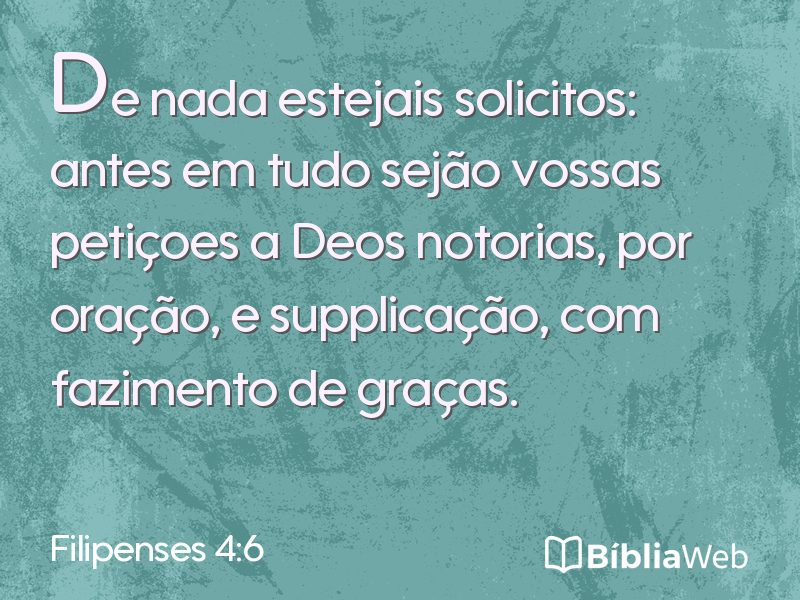 Filipenses 4:6 em imagem para compartilhar