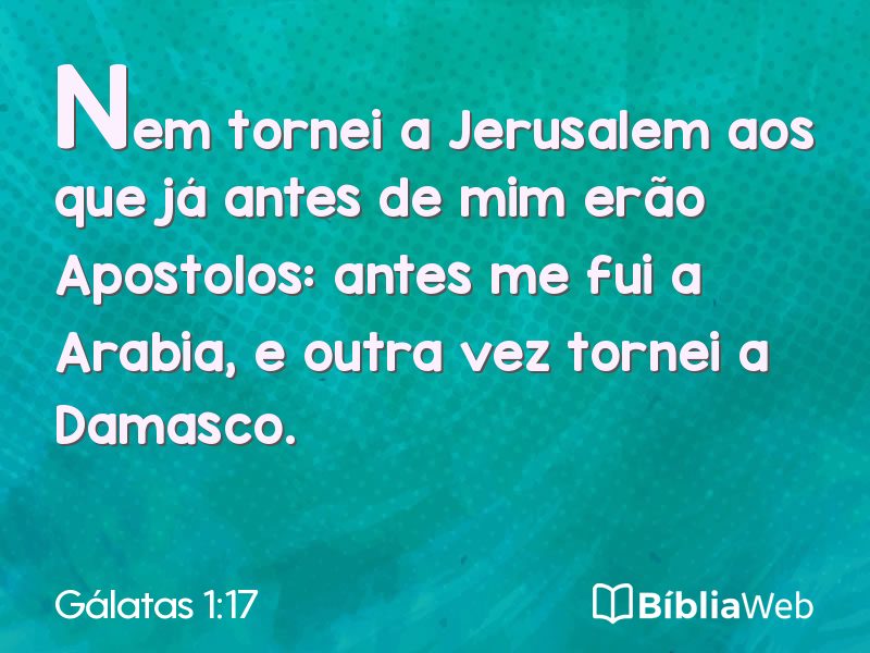 Gálatas 1:17 em imagem para compartilhar