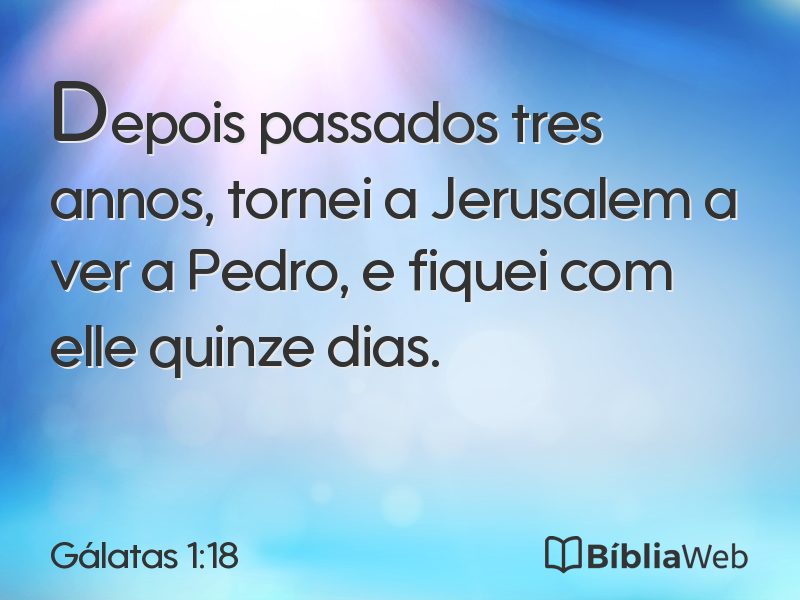 Gálatas 1:18 em imagem para compartilhar