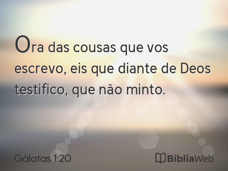 Gálatas 1:20 em imagem para compartilhar
