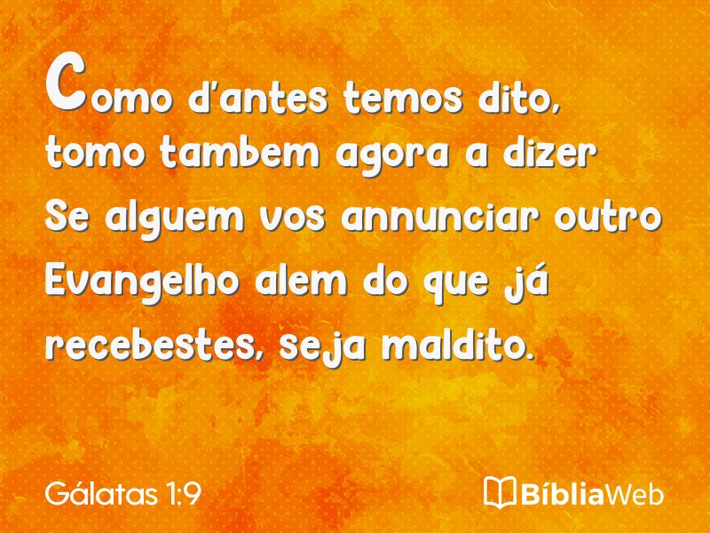 Gálatas 1:9 em imagem para compartilhar