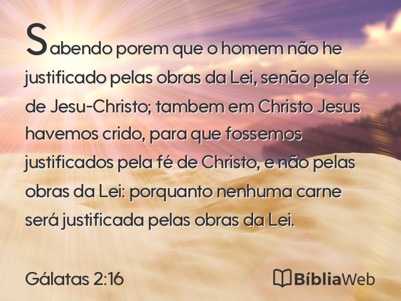 Gálatas 2:16 em imagem para compartilhar