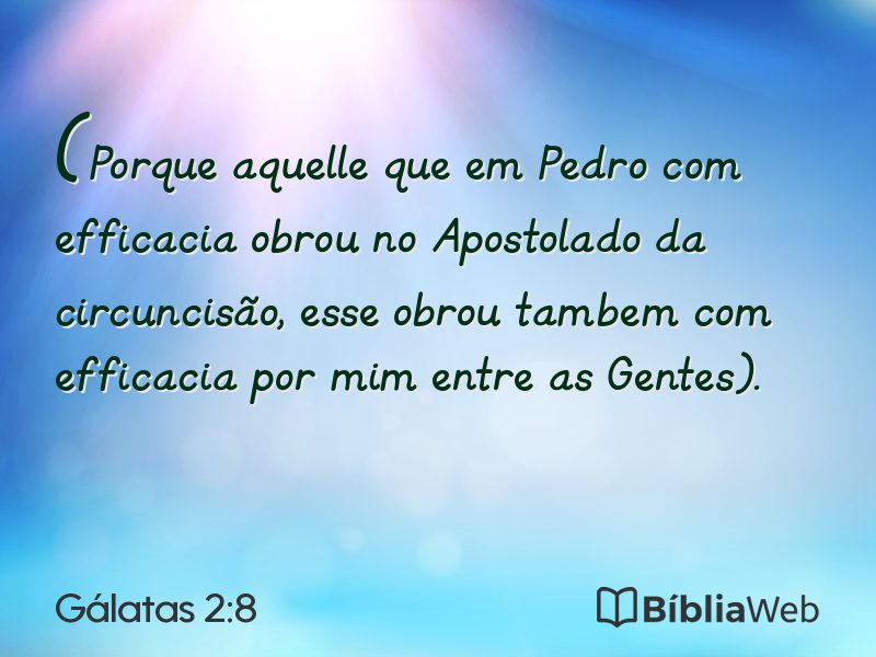 Gálatas 2:8 em imagem para compartilhar