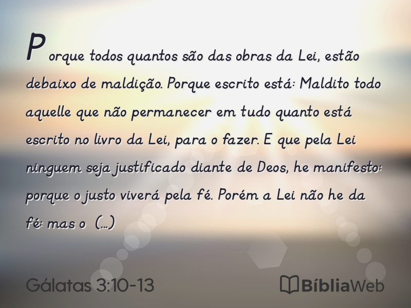Gálatas 3:10-13 em imagem para compartilhar