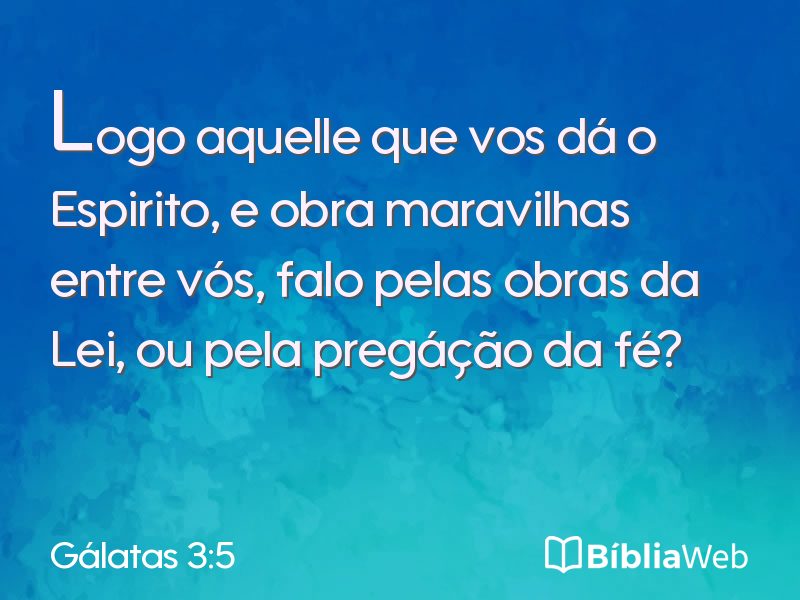 Gálatas 3:5 em imagem para compartilhar
