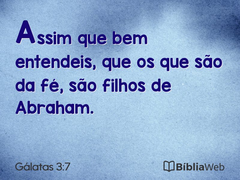 Gálatas 3:7 em imagem para compartilhar