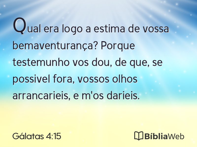 Gálatas 4:15 em imagem para compartilhar