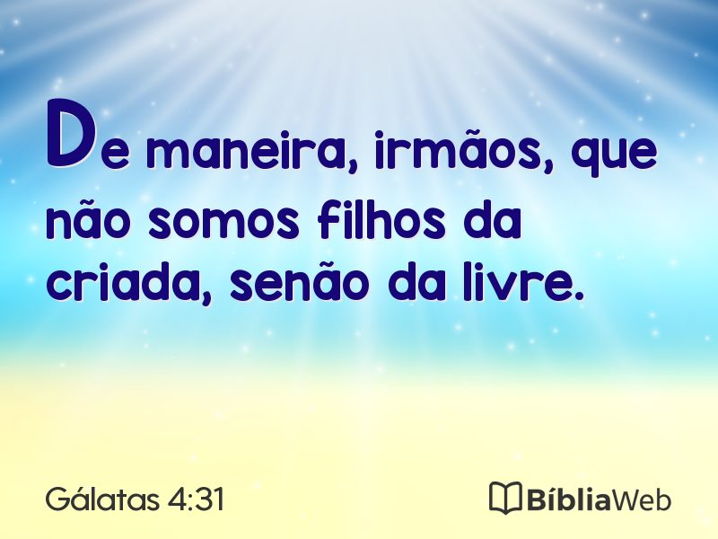 Gálatas 4:31 em imagem para compartilhar