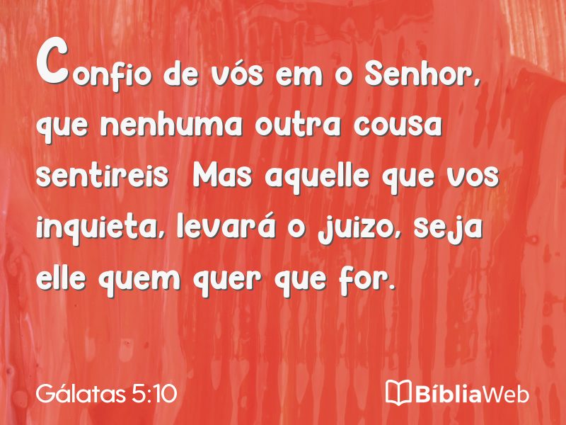 Gálatas 5:10 em imagem para compartilhar