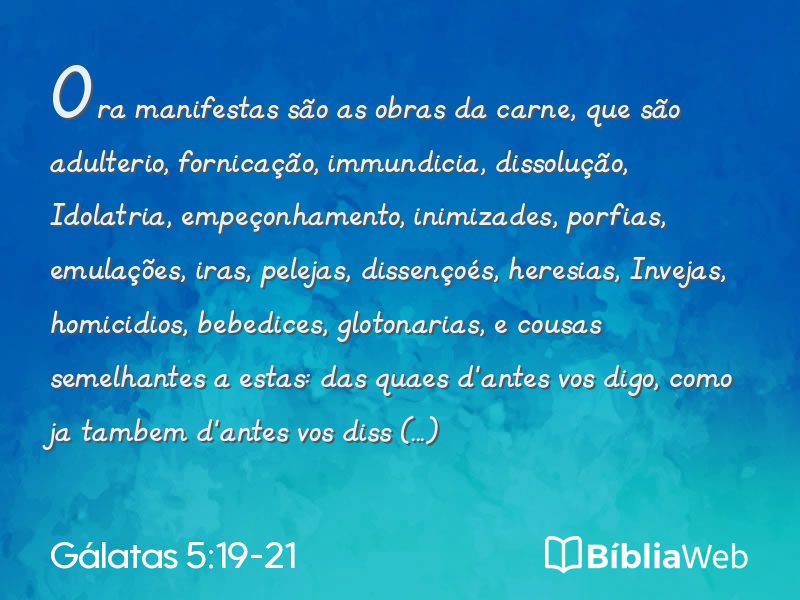 Gálatas 5:19-21 em imagem para compartilhar