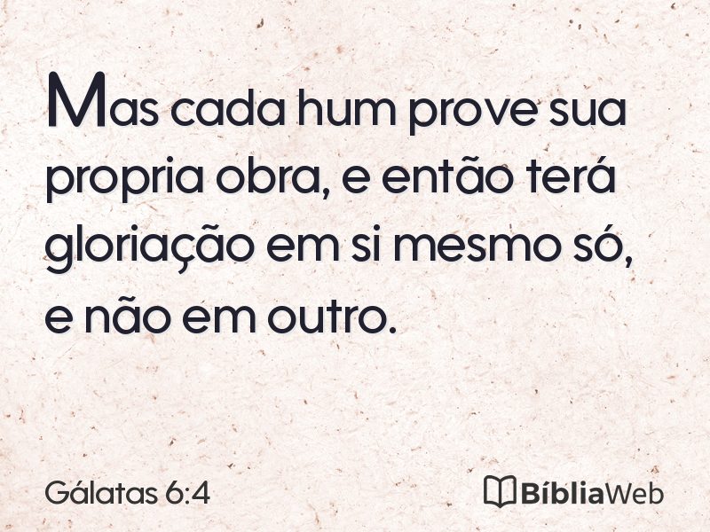 Gálatas 6:4 em imagem para compartilhar