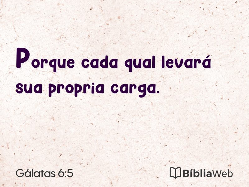Gálatas 6:5 em imagem para compartilhar