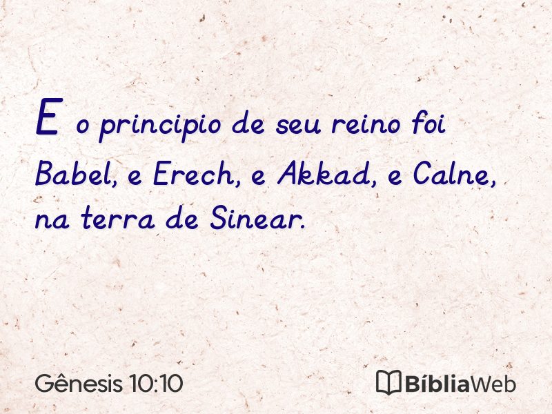 Gênesis 10:10 em imagem para compartilhar
