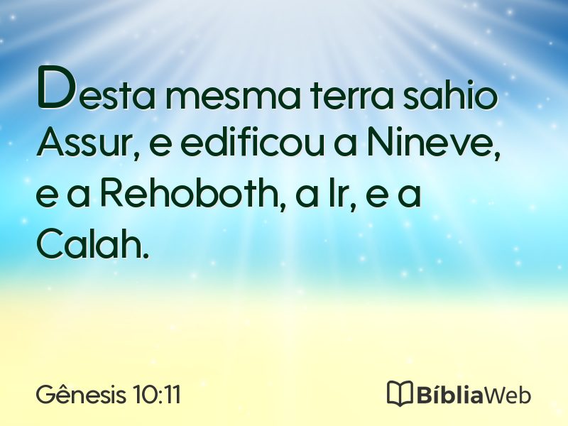 Gênesis 10:11 em imagem para compartilhar