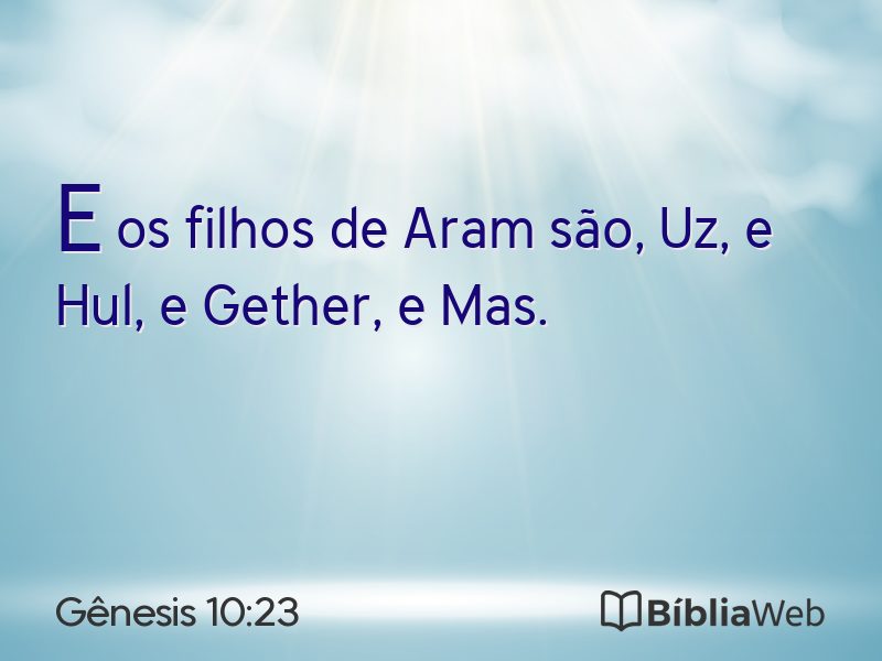 Gênesis 10:23 em imagem para compartilhar