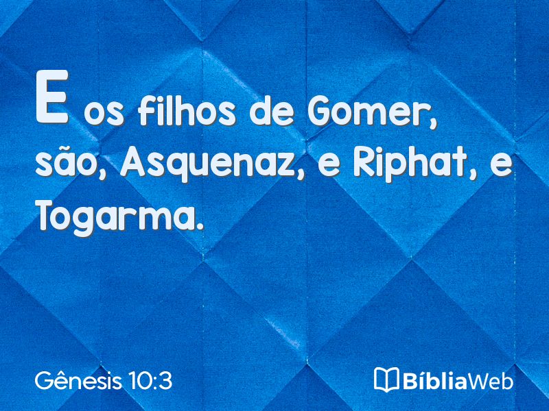 Gênesis 10:3 em imagem para compartilhar