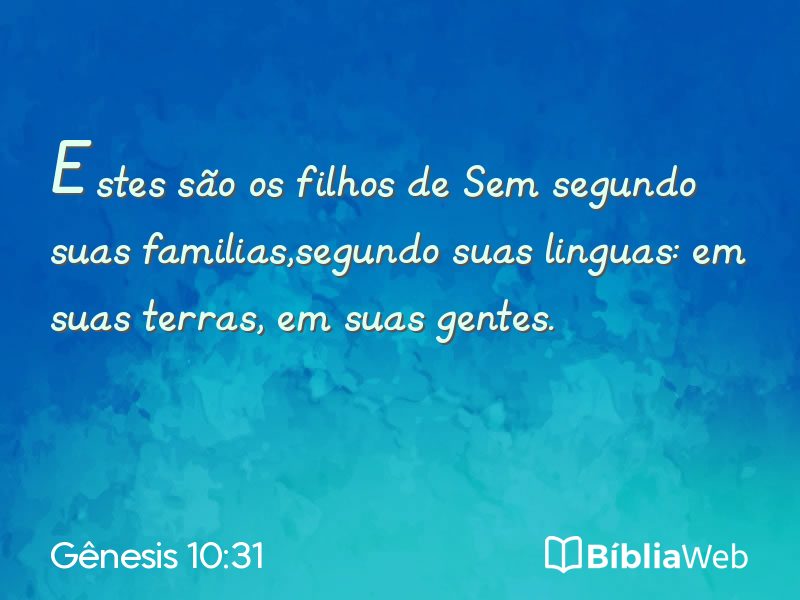 Gênesis 10:31 em imagem para compartilhar