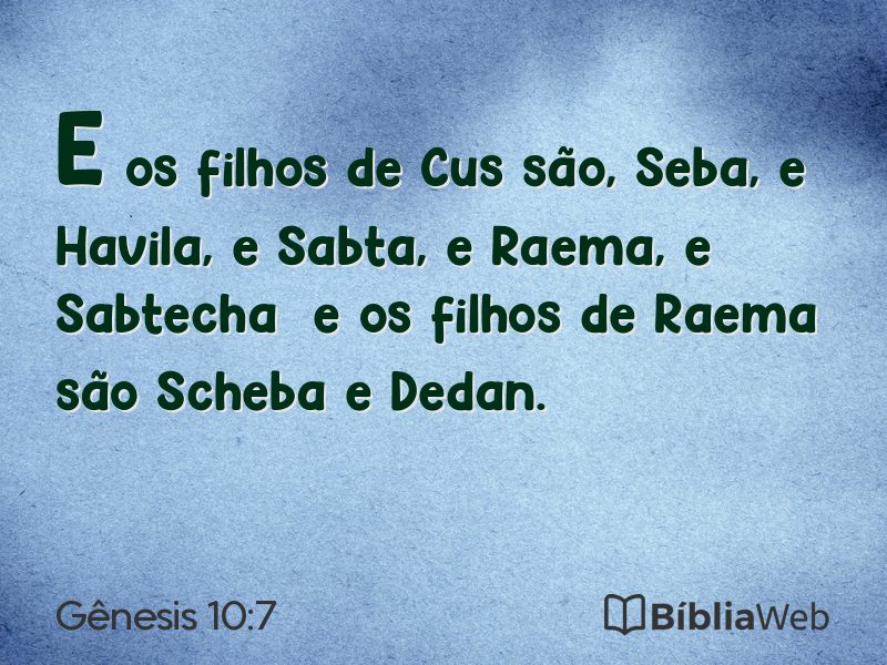 Gênesis 10:7 em imagem para compartilhar