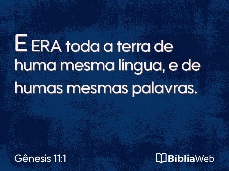 Gênesis 11:1 em imagem para compartilhar