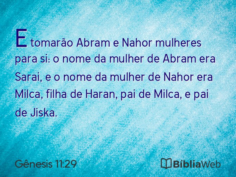 Gênesis 11:29 em imagem para compartilhar