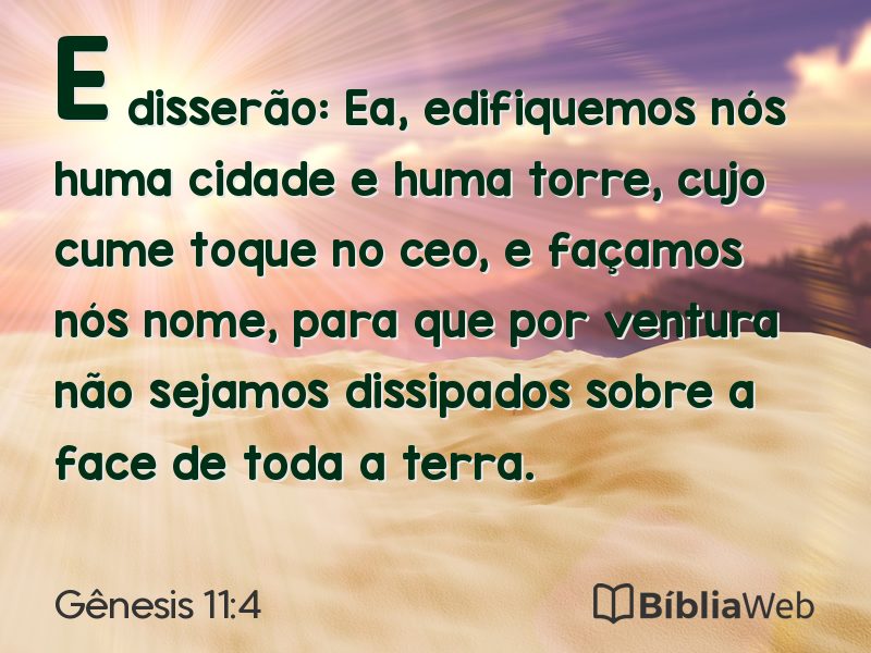 Gênesis 11:4 em imagem para compartilhar