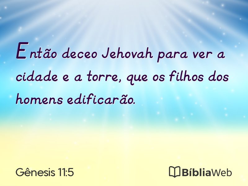 Gênesis 11:5 em imagem para compartilhar