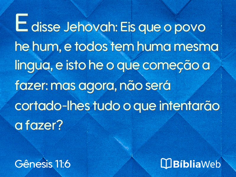 Gênesis 11:6 em imagem para compartilhar