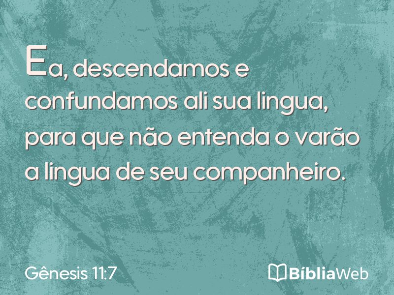 Gênesis 11:7 em imagem para compartilhar