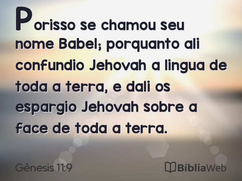 Gênesis 11:9 em imagem para compartilhar