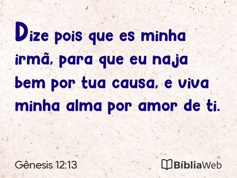 Gênesis 12:13 em imagem para compartilhar
