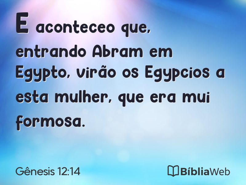 Gênesis 12:14 em imagem para compartilhar