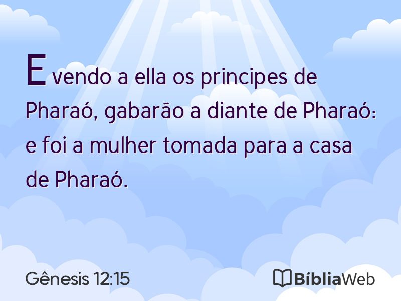 Gênesis 12:15 em imagem para compartilhar