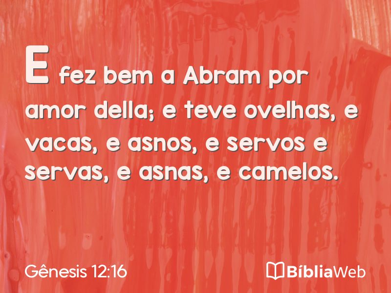 Gênesis 12:16 em imagem para compartilhar