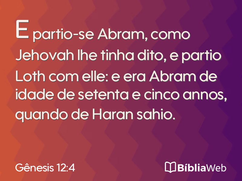 Gênesis 12:4 em imagem para compartilhar