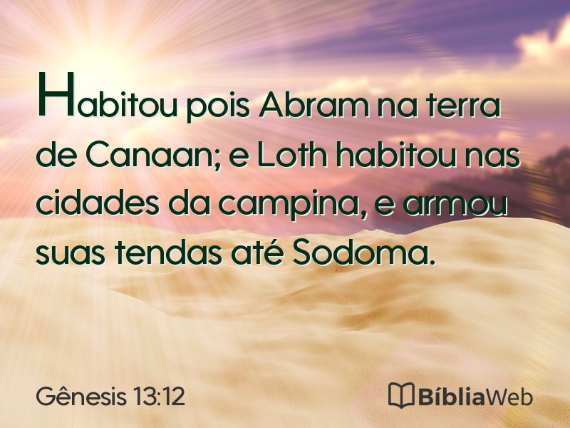 Gênesis 13:12 em imagem para compartilhar