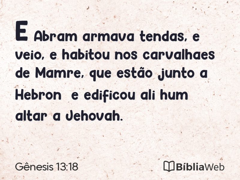 Gênesis 13:18 em imagem para compartilhar