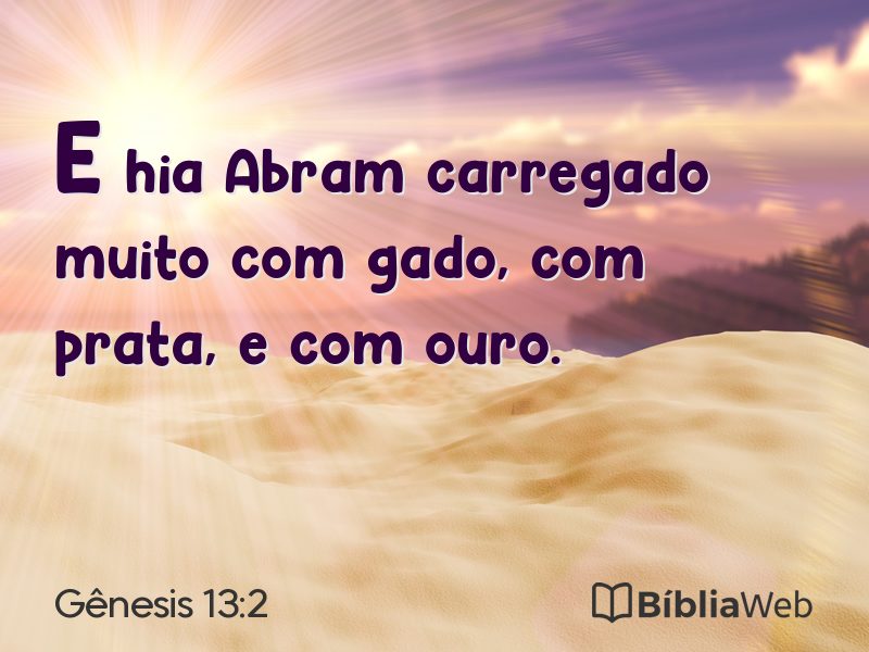 Gênesis 13:2 em imagem para compartilhar