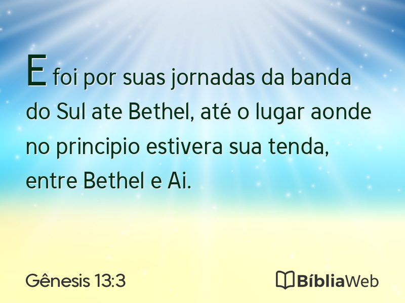 Gênesis 13:3 em imagem para compartilhar