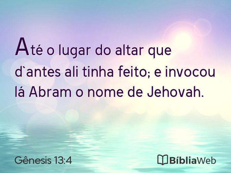 Gênesis 13:4 em imagem para compartilhar
