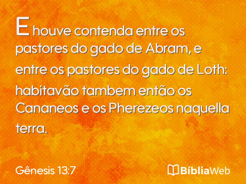 Gênesis 13:7 em imagem para compartilhar