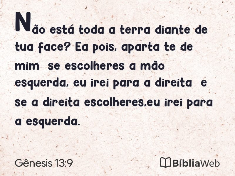 Gênesis 13:9 em imagem para compartilhar
